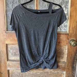 Off shoulder grey women's blouse small